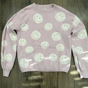 Purple Smiley Face Sweater
